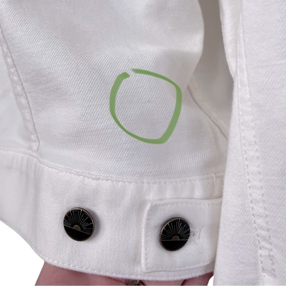Faherty Brand Stretch Terry Trucker Jacket Size L White Button Front - FLAWS - Picture 7 of 10